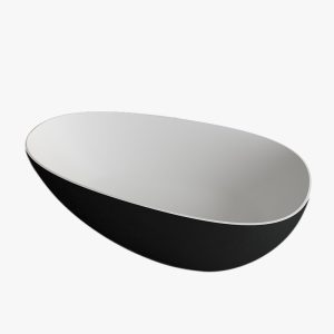 egg shaped stone resin bathtub black color