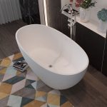 oval freestanding stone resin bathtub