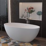 oval freestanding stone resin bathtub