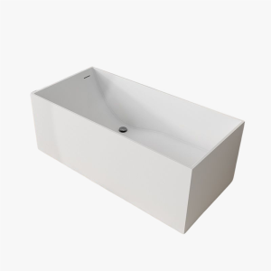 white rectangular stone resin bathtub