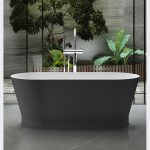 black vintage stone resin bathtub