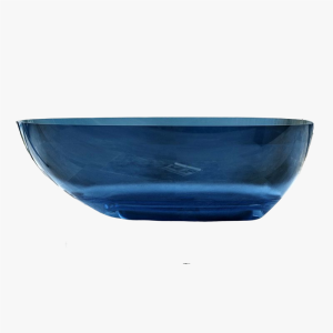 blue color egg shaped clear resin bathtub