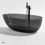 grey color egg shaped clear resin bathtub