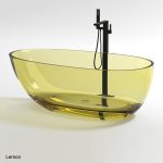 lemon color egg shaped clear resin bathtub