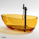 orange color egg shaped clear resin bathtub