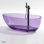 purple color egg shaped clear resin bathtub