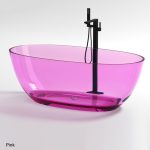 baignoire ovale transparente de couleur rose