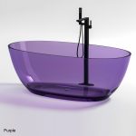 baignoire ovale transparente de couleur violette