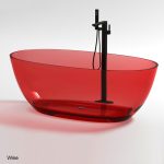 baignoire ovale transparente couleur vin