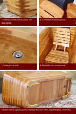 rectangular wooden bathtub details