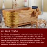 rectangular wooden bathtub details