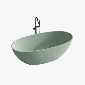 light green oval stone resin bathtub