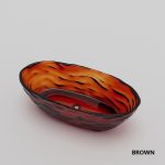 Bak mandi resin transparan berbentuk oval berwarna coklat