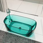 transparent resin bathtub blue color