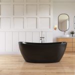 Ingot shaped Stone Resin bathtub black color