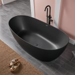 Ingot shaped Stone Resin bathtub black color