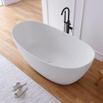 Ingot shaped Stone Resin bathtub white color