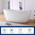 Ingot shaped Stone Resin bathtub white color