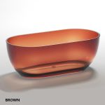 oval transparent bathtub brown color