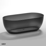 oval transparent bathtub grey color