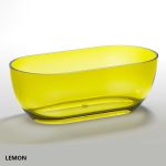 oval transparent bathtub lemon color