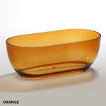 oval transparent bathtub orange color