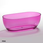 oval transparent bathtub pink color