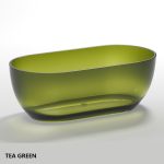 oval transparent bathtub tea green color