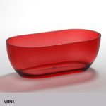 oval transparent bathtub wine color