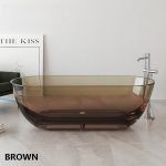 oval transparent resin bathtub brown color