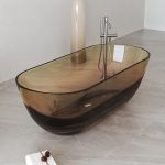 oval transparent resin bathtub brown color