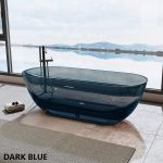 oval transparent resin bathtub blue color