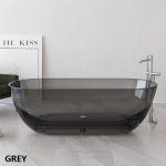 oval transparent resin bathtub grey color