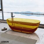 oval transparent resin bathtub lemon color