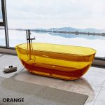 oval transparent resin bathtub orange color