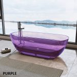 oval transparent resin bathtub purple color