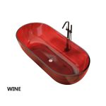 oval transparent resin bathtub wine color