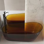 boat shaped transparent resin-bathtub brown color