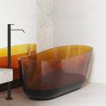 boat shaped transparent resin-bathtub brown color