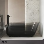 boat shaped transparent resin bathtub grey color