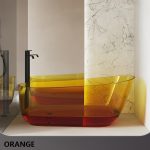 boat shaped transparent resin bathtub orange color