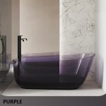 boat shaped transparent resin bathtub purple color