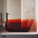 boat shaped transparent resin bathtub wine color