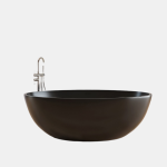 extra wide black oval stone resin bathtub