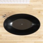 extra wide black oval stone resin bathtub