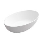 extra wide white oval stone resin bathtub