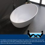 extra wide white oval stone resin bathtub