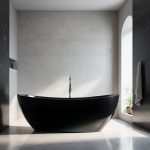 oval black granite bathtub