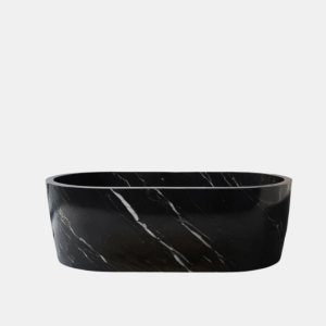 oval nero marquina marble bathtub