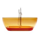 oval transparent bathtub orange color